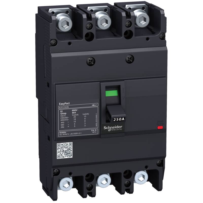 circuit breaker,EasyPact EZC250F ,TMD, 160A ,3 poles 3d - 1