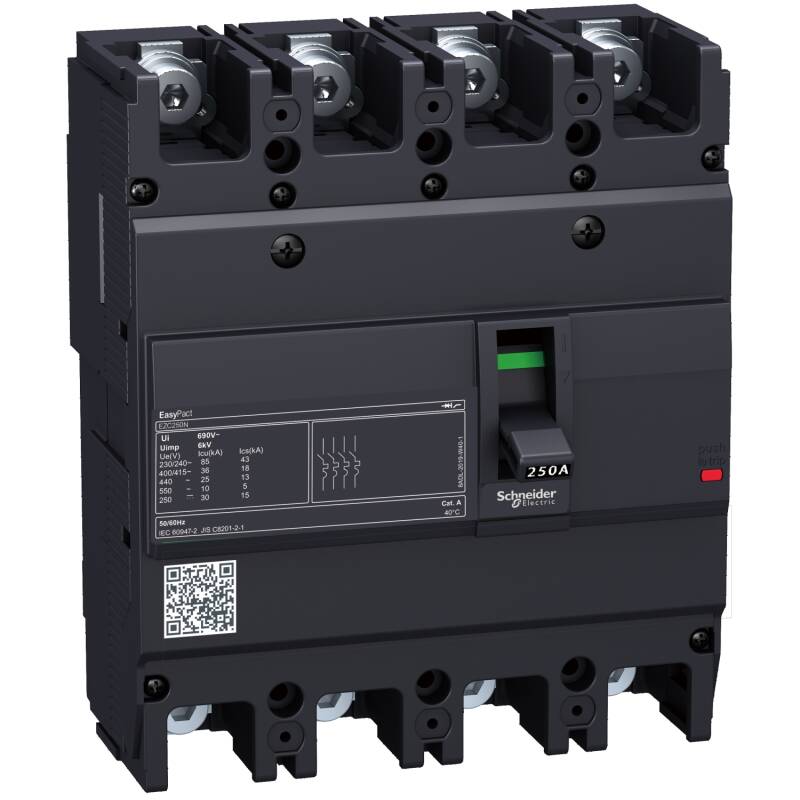 circuit breaker, EasyPact EZC250H, TMD, 150A, 4 poles 3d - 1