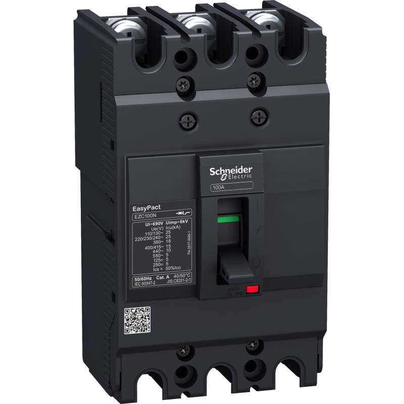 circuit breaker,EasyPact EZC100N ,TMD, 32A ,3 poles 3d - 1