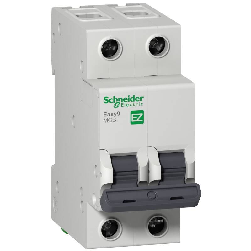 Miniature circuit breaker (MCB), Easy9, 2P, 6A, C curve, 6000A (IEC/EN 60898-1) - 1