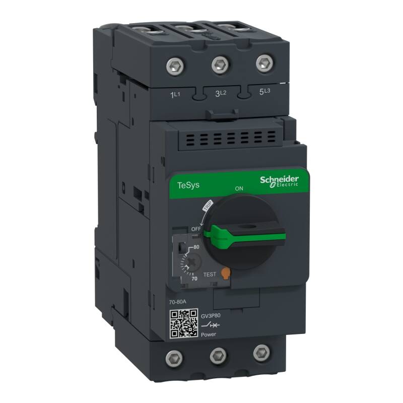 GV2P control with rotary knob from 0.06 to 15KW/400V, screw clamp terminals->50KA->65KA-70?80A-1120A - 1