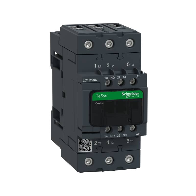 Contactor, TeSys Deca, 3P(3 NO), AC-3/AC-3e, 0 to 440V, 50A, 220VAC 50/60Hz coil - 1