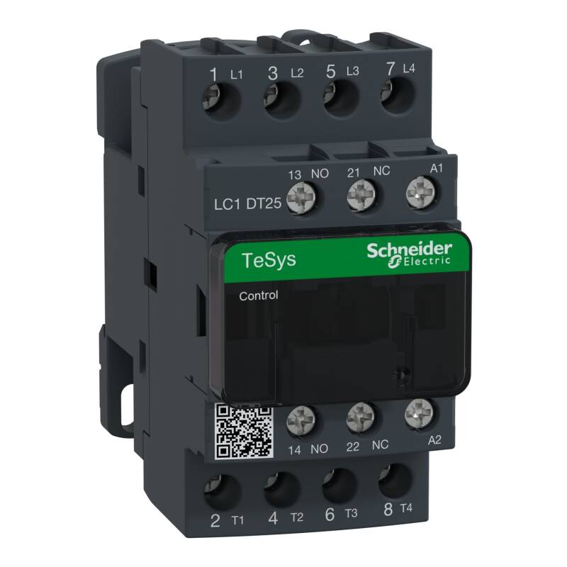 Contactor, TeSys Deca, 4P(4 NO), AC-1, 0 to 440V, 25A, 220VAC 50/60Hz coil - 1