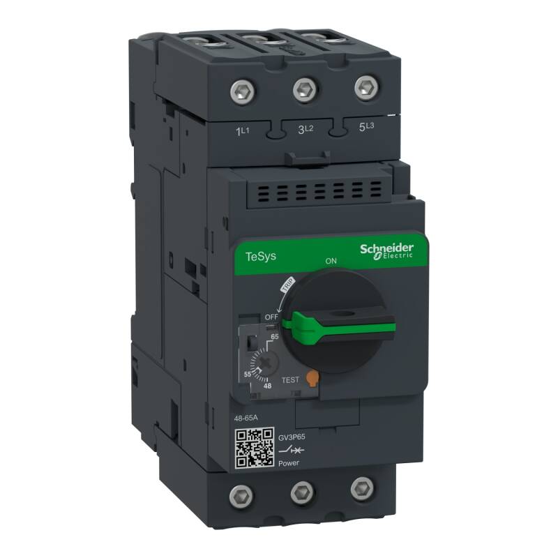GV2P control with rotary knob from 0.06 to 15KW/400V, screw clamp terminals->100KA->100KA-40?65A-910A - 1